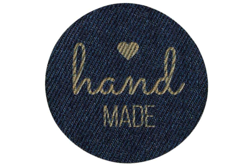 Süße "Handmade" Applikation - Größe 51 mm x 51 mm  Kua0298 Applikation Handmade Applikationen Applikation - "Handmade" - JeansHandmade Applikation