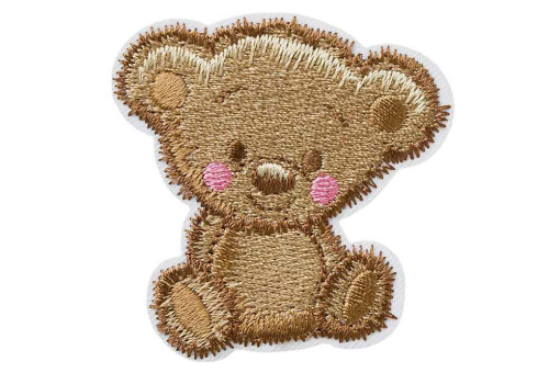 Putzige Stoffapplikation -  5,5 cm x 5,4 cm Kua0304 Applikation Baerchen Applikationen Applikation - Zottliger TeddybärApplikation Teddybär