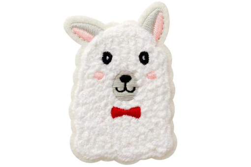 Putzige Stoffapplikation -  7,2 cm x 4,9 cm Kua0304 Applikation Lama Applikationen Applikation - Plüsch LamaPlüschige Applikation in Lamaform