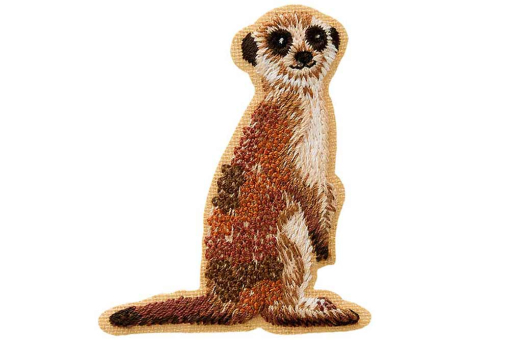 Tierische Stoffapplikation -  6,3 cm x 5,2 cm Kua0307 Applikation Erdmnnchen Applikationen Applikation - Erdmännchen