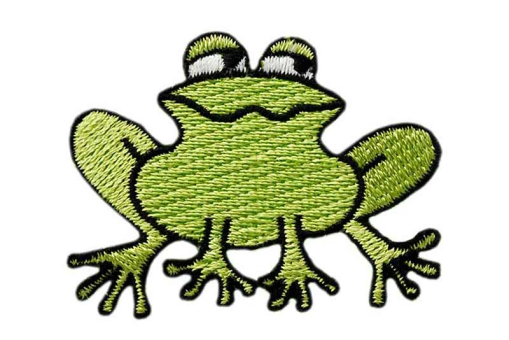 Süße Stoffapplikation - 3,8 cm x 5 cm Kua0319 Applikation Frosch Applikationen Applikation - Frosch