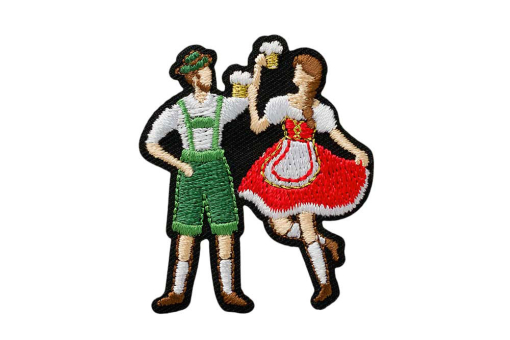 Tolle Applikation - 4,6 cm x 3,9 cm Kua0323 Applikation Paar In Tracht Applikationen Applikation - Paar in Tracht