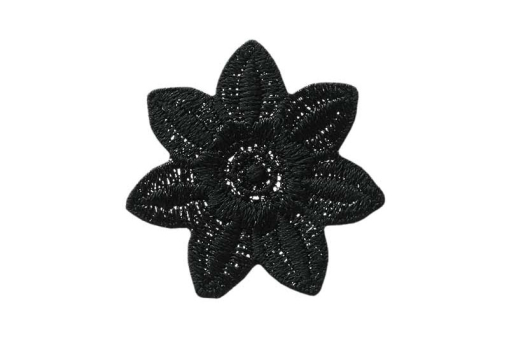 Tolle Stoffapplikation für Groß und Klein - 3,7 cm 



 Kua163 Apllikation Blume Schwarz Applikationen Applikation - Blume, schwarz