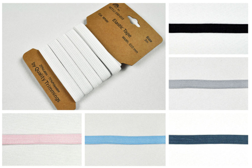 Unifarbiges Gummiband in toller Farbauswahl  Kua9004 Farbtafel Gummi(1) Gummiband Elastik-Band - 3 m - UniFarbtafel für das 3 m Elastikband
