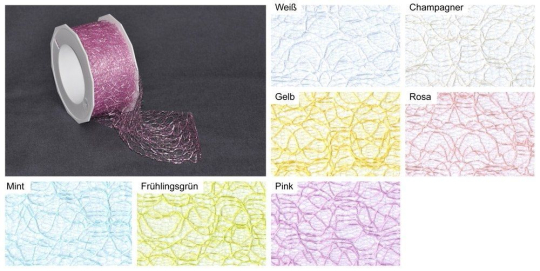 Transparentes Deko-Band auf der praktischen 20-Meter-Rolle Laceband Mit Z1 Top-Seller Laceband 40 mm - 20 Meter Rolle