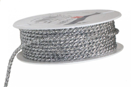 Loire4 631 Z1 Dekobänder Silberkordel 4 mm - 2 5m Rolle