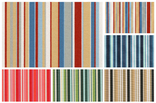 Hochwertiger Outdoorstoff für Markisen und Möbel mit bunten Streifen Ma5018 Markisenstoff Streifen S4y Markisenstoffe Markisen- und Outdoor-Stoff Spain Sun MultistreifenMarkisenstoffe mit Streifen in verschiedenen Farben