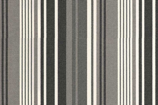 Elegante Grautöne verleihen diesem gestreiften Markisenstoff seine dezente Optik Ma5063 Markisenstoff Streifen Grau(1) Streifen Markisenstoff - Italy Stripes - 140 cm - UrbanGestreifter Markisenstoff in monochromen Grautönen