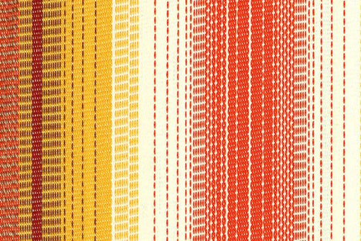 Farben wie ein Sonnenaufgang - dieser technisch ausgefeilte Markisenstoff besticht durch schöne Gelb- und Orangetöne Ma5067 Markisenstoff Streifen Rot Gelb(1) Markisenstoffe Markisenstoff - Italy Stripes - 140 cm - SunnyGestreifter Markisenstoff in Rot- und Gelbtönen
