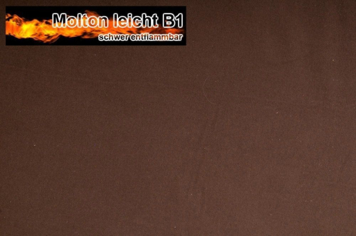 Schwer entflammbarer Molton für alle Sicherheitsbewussten und den Einsatz in öffentlichen Bereichen Moltondeko Dunkelbraun B1 S4 1000 Z1 Molton Molton B1 300 cm Dunkelbraun