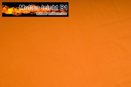 Schwer entflammbarer Molton für alle Sicherheitsbewussten und den Einsatz in öffentlichen Bereichen Moltondeko Orange B1 S4 1000 Z1 Molton Molton B1 300 cm Orange
