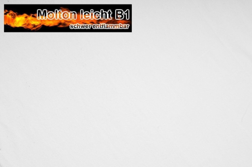 Schwer entflammbarer Molton für alle Sicherheitsbewussten und den Einsatz in öffentlichen Bereichen Moltondeko Weiss B1 S4 1000 Z1 Molton Molton B1 300 cm Weiß
