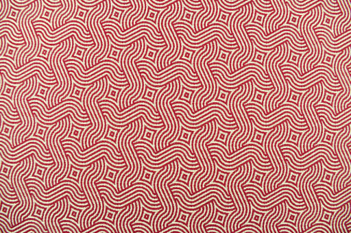 Interessant designter Gobelin-Stoff mit Teflonausrüstung! Om5070 Outdoor Gobelin Wellen Rauten Rot Outdoor-Stoff Gobelin - Monterrey - Rot/Creme - 1,0 Meter