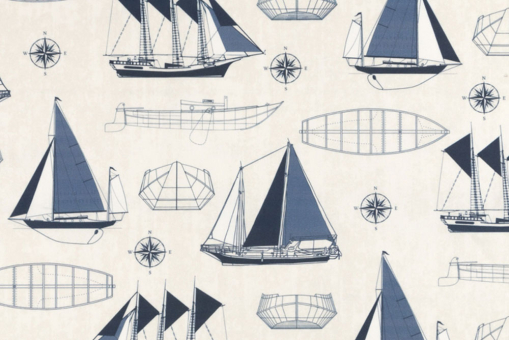 Die perfekte Outdoor-Ware für Segel-Fans und Liebhaber maritimer Designs Om5084 Outdoorstoff Dralon Maritim Segelboot Outdoor Dekostoffe Outdoor-Stoff Dralon® - Sailing SchoolBeschichteter Dralon-Stoff mit Segelboot-Motiv