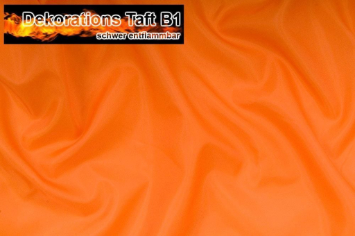 Orange Dekotaftb1 S4 1000 Z1 Reststücke reduziert Dekorations Taft B1 - schwer entflammbar - Orange - 1,0 Meter Orange