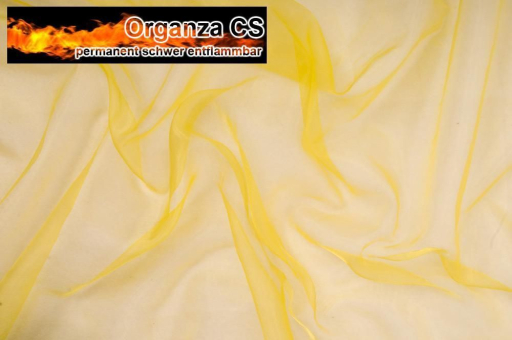 Organza Cs Gelb S4 1000 Z1 Reststücke reduziert Organza - permanent schwer entflammbar - 300 cm - Gelb - 1,0 Meter Gelb