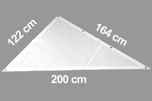 Fertig-Segeltuch - Polyester - Dreieck - Weiß  Rks22020 Sonderposten NEU Fertig-Segeltuch reißfest und wasserabweisend - rechtw. Dreieck - a: 122 x b: 164 cm - Weiß