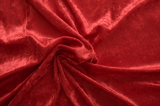 Elastischer Samtstoff in Rot - auch Spiegelsamt genannt - vielseitig einsetzbar für interessante Kreationen Rot Panne Fasnacht Stoffe Einfarbig Pannesamt Stoff - Rot