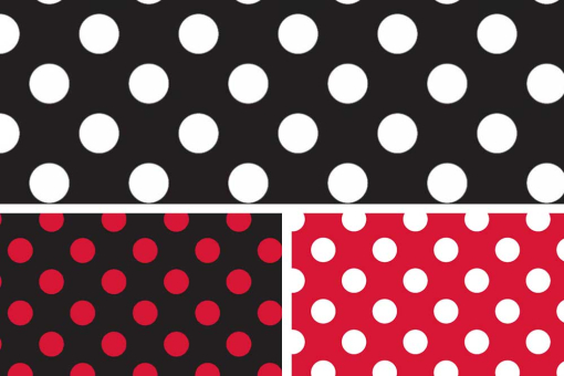 Geschmeidiger Satin mit tollem Glanz und großem Punkte-Muster Satin Punkte Gemustert Satin - Big DotsFarbtafel für den Satin-Stoff Big Dots