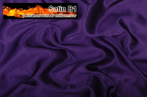 Satin Lila Logo S4 1000 Z1  Satin - permanent schwer entflammbar B1 - Lila - 3,0 Meter Lila