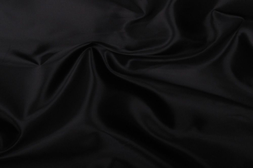 Klassischer Satin in edlem Schwarz Satin Schwarz S4 1000 Fasnacht Stoffe Einfarbig Satin-Stoff - Schwarz