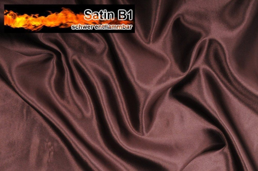 Satinb1 Braun S4 1000 Z1 Reststücke reduziert Satin B1 - schwer entflammbar - Braun - 1,0 Meter
