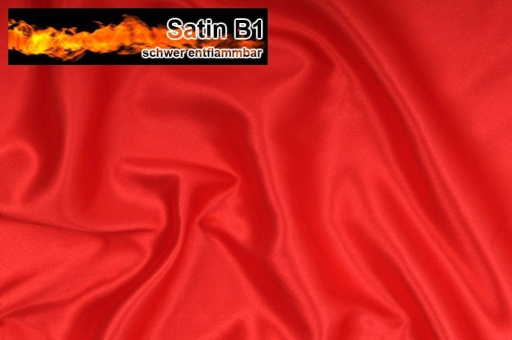 Satinb1 Rot S4 1000 Z1 Stoffreste Satin B1 - schwer entflammbar - Rot - 3,0 Meter