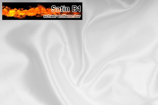 Satinb1 Weiss S4 1000 Z1 Reststücke reduziert Satin B1 - schwer entflammbar - Weiß - 3,0 Meter