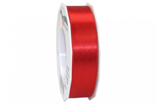 Hochwertiges Satinband auf der praktischen 25 m-Rolle Satinband Rot Satinbänder Satinband 25 mm - 25 m-Rolle Rot