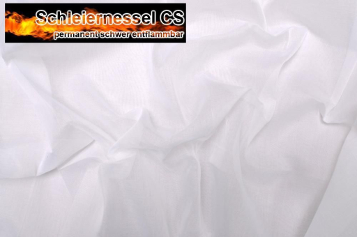 Schleiernessel Cs Logo Wei Dsc 0743 Z1 Reststücke reduziert Baumwolle leicht B1 - Schleiernessel - 420 cm - Weiß - 1,0 Meter Weiß