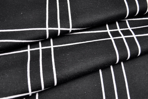 Hübscher karierter Stoff aus einem Restbestand der Damenkonfektion - super Qualität zum TOP-Preis!  Sp141009 Jacquad Karo S4y Karostoffe Bekleidungsstoff - KaroWeiß karierter Stoff in schwarz