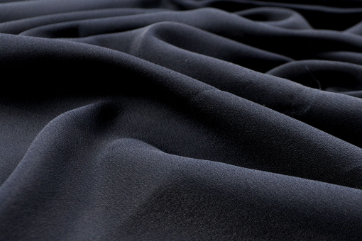 Geschmeidig fallender, transparenter Stoff für luftig-leichte DIY-Kreationen Sp148267 Chiffon Frank Walder Blusen-Chiffon - Nachtblau