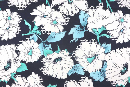 Modischer Stoff für elegante Blusen und mehr Sp148315 Frank Walder Blusenstoff - Flower Biggy