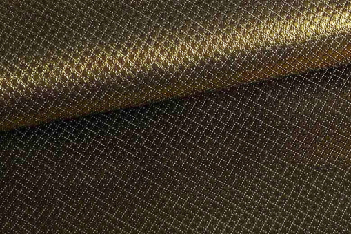 Elegant glänzendes Gold, metallisch glänzend, auf hochwertig verwobener Ware - ein Juwel der Stoffwelt! Sp149007 Jacquard Raute S4 Jacquard Metallic - Mini-Goldraute - 2,0 Meter
