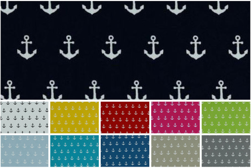 2 cm große Anker auf feiner Baumwolle - wählen Sie Ihre Lieblingsfarbe zum Top-Preis! Sp149015 Baumwollstoff Anker S4 Baumwolle Kinder Baumwoll-Popeline - AnkerBaumwollstoff mit Ankern in verschiedenen Farben