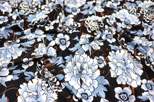 Modischer Jersey aus geschmeidiger Viskose und Elasthan Sp155086 Frank Walder Viskosejersey - Blue Blossom