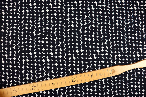 Geschmeidiger, bequemer Bekleidungsstoff mit dezent-stilvollem Design Sp155095 Sonderposten NEU Stretch-Bekleidungsstoff - FeridoSchwarz/weiß gemusterter Bekleidungsstoff mit Elastikanteil
