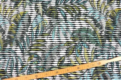 Strukturierter Bekleidungsstoff mit verblüffendem Design Sp155100 Frank Walder Bekleidungsstoff Structure - Jungle WonderDschungelmotiv auf Bekleidungsstoff mit interessanter Oberflächenstruktur