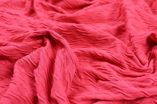 Strukturierter Bekleidungsstoff mit Wellen-Design Sp155120 Sonderposten NEU Bekleidungsstoff Structure - Lipstick Waves