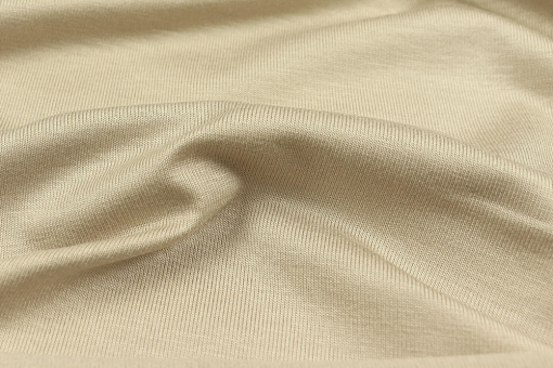 Einfarbiger Jersey aus geschmeidiger Viskose und Elasthan Sp155154 Uni Bekleidungsstoffe Viskosejersey - SandFließender Jersey in Beige-Ton