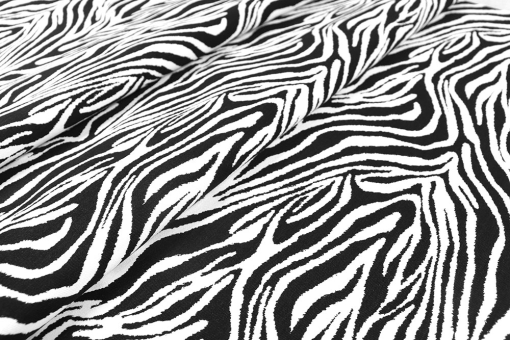 Fescher Stoff mit hohem Baumwollanteil, leicht elastisch - perfekt für trendige Mode! Sp155157 Frank Walder Hosenstoff - ZebraHosenstoff mit Zebramuster