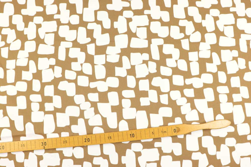 Baumwollstoff mit Elasthan-Anteil und modischem Design Sp155171 Sonderposten NEU Baumwoll-Stretch - Blocky SandBeigefarbiger Bekleidungsstoff mit apartem Muster