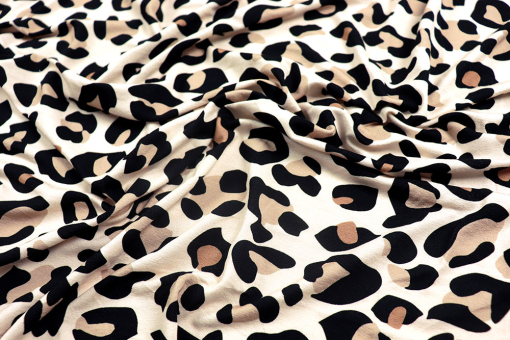 Animalisch gemusterter Jersey aus Viskose und Elasthan Sp155215 Viskose Viskosejersey - Leo Classic