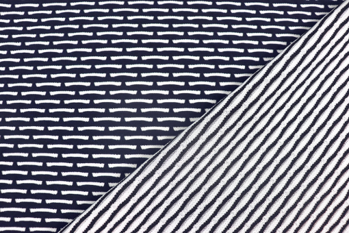Sp155220 Sonderposten NEU Strukturjersey - Stripe Mix - Navy/Weiß