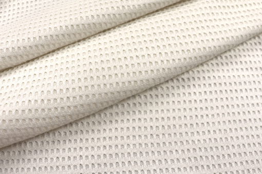 Strukturierter Modestoff, leicht stretchig, in schlichtem Farbton Sp155243 Frank Walder Waffelstoff - Off-White
