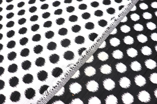 Edler Bekleidungsstoff mit Punktemuster in Schwarz/Weiß Sp155410 Frank Walder Mode-Jacquard - Dots