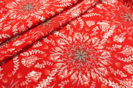 Detailreiches Design in trendiger Farbkombination - ideal für Shirts, Röcke und mehr Sp165009 Jersey Blumen Mandala S4 Sale Jersey - Flora MandalaJersey mit Blumen