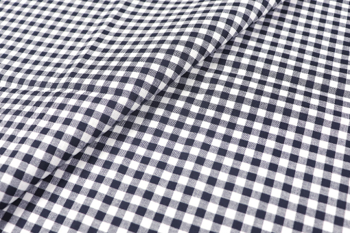 Absoluter Landhaus-Klassiker: Reine Baumwolle mit 160 g/qm und 5 mm kleinen Karos Sp174016 Vichy Karo Nachtblau S4 Vichy Karo Vichy Karo - Nachtblau/WeißStoff mit Karomuster