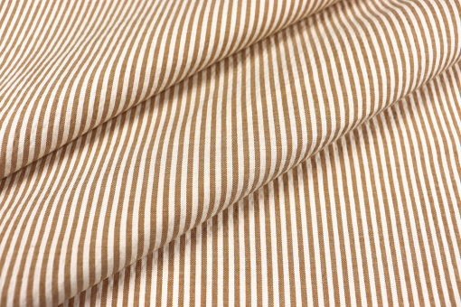 Gestreifter Seersucker - ein Klassiker für Bekleidung wie Bettwäsche! Sp174023 Seersucker Streifen Sand S4y Blusenstoffe Seersucker - Streifen - Sand/WeißSeersuckerstoff mit Streifen