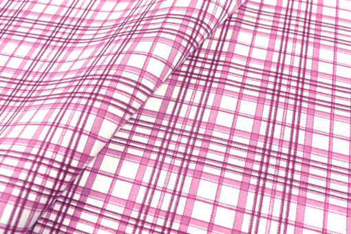 Karierter Deko-Satin für Gardinen, Bettwäsche und vieles mehr - überbreite Ware zum Spitzenpreis! Sp177006 Dekostoff Karo S4 Bettwäsche-Stoffe Dekostoff - Karo Rosy - 280 cmDekostoff mit Karos
